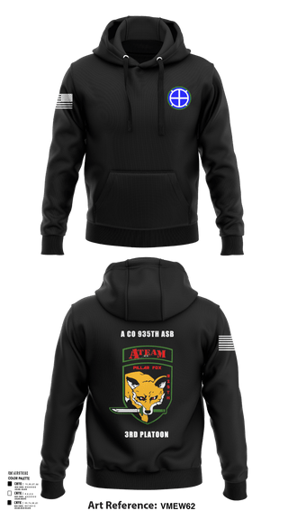 Hoodie, A co 935th ASB 3rd Platoon, National Guard, Teamtime, Team time, sublimation, custom sports apparel, team uniforms, spirit wear, spiritwear, sports uniforms, custom shirts, team store, custom team store, fundraiser sports, apparel fundraiser