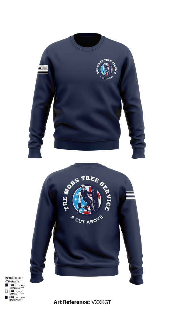 Crew Neck Sweatshirt, The Moss Tree Service, , Teamtime, Team time, sublimation, custom sports apparel, team uniforms, spirit wear, spiritwear, sports uniforms, custom shirts, team store, custom team store, fundraiser sports, apparel fundraiser