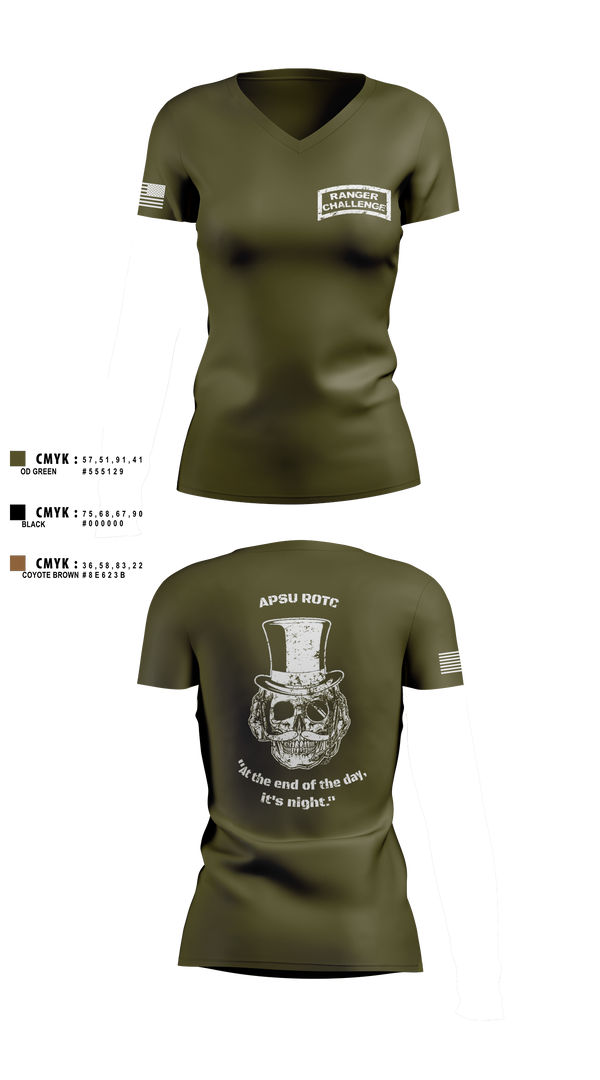 Womens Short Sleeve Vneck Shirt, APSU RANGER CHALLENGE, Army, Teamtime, Team time, sublimation, custom sports apparel, team uniforms, spirit wear, spiritwear, sports uniforms, custom shirts, team store, custom team store, fundraiser sports, apparel fundraiser