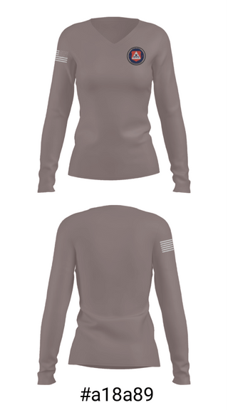 Women's Long Sleeve Vneck Shirt, Civil Air Patrol, Air Force, Teamtime, Team time, sublimation, custom sports apparel, team uniforms, spirit wear, spiritwear, sports uniforms, custom shirts, team store, custom team store, fundraiser sports, apparel fundraiser