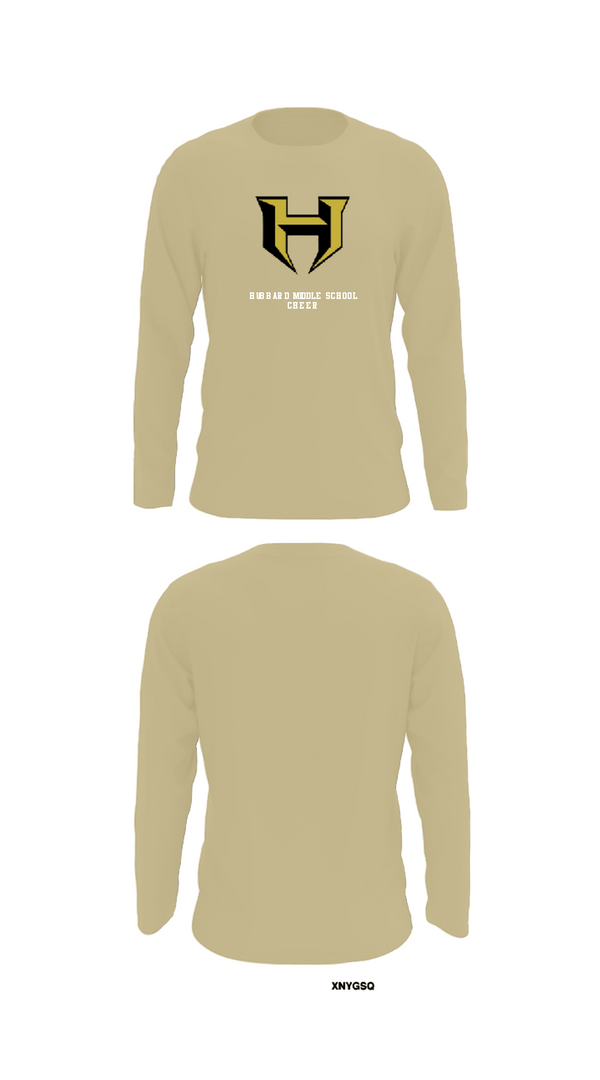 Long Sleeve Performance Shirt, Hubbard Middle School Cheer, Cheer, Teamtime, Team time, sublimation, custom sports apparel, team uniforms, spirit wear, spiritwear, sports uniforms, custom shirts, team store, custom team store, fundraiser sports, apparel fundraiser