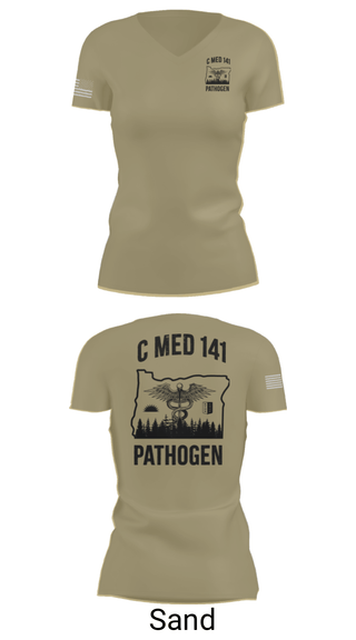 Womens Short Sleeve Vneck Shirt, C MED 141, National Guard, Teamtime, Team time, sublimation, custom sports apparel, team uniforms, spirit wear, spiritwear, sports uniforms, custom shirts, team store, custom team store, fundraiser sports, apparel fundraiser