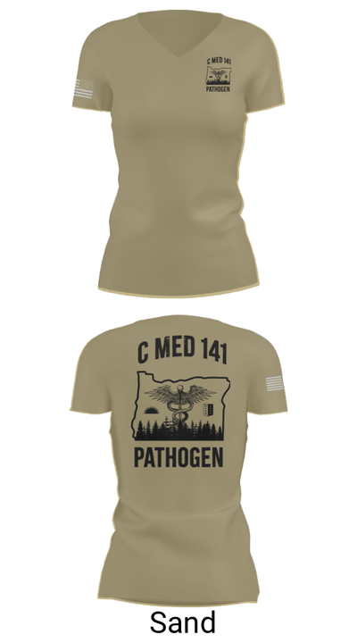 C MED 141 64606356 Women's Short Sleeve V-neck Shirt - 84
