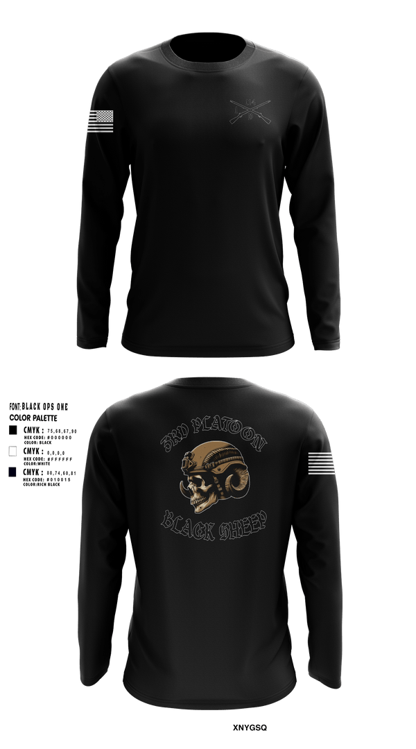 Long Sleeve Performance Shirt, 3rd PLT Black SheepDelta company 114, Army, Teamtime, Team time, sublimation, custom sports apparel, team uniforms, spirit wear, spiritwear, sports uniforms, custom shirts, team store, custom team store, fundraiser sports, apparel fundraiser