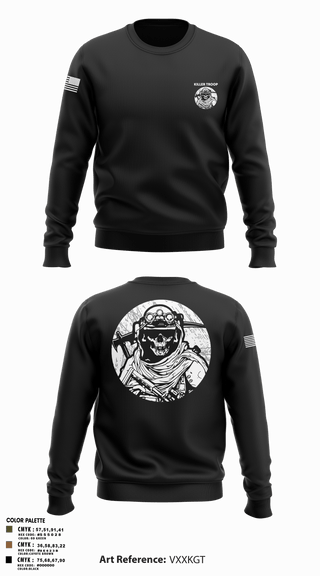 Crew Neck Sweatshirt, Killer Troop, Army, Teamtime, Team time, sublimation, custom sports apparel, team uniforms, spirit wear, spiritwear, sports uniforms, custom shirts, team store, custom team store, fundraiser sports, apparel fundraiser