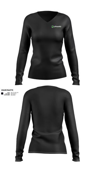Womens Long Sleeve Vneck Shirt, Upward Trucking, , Teamtime, Team time, sublimation, custom sports apparel, team uniforms, spirit wear, spiritwear, sports uniforms, custom shirts, team store, custom team store, fundraiser sports, apparel fundraiser