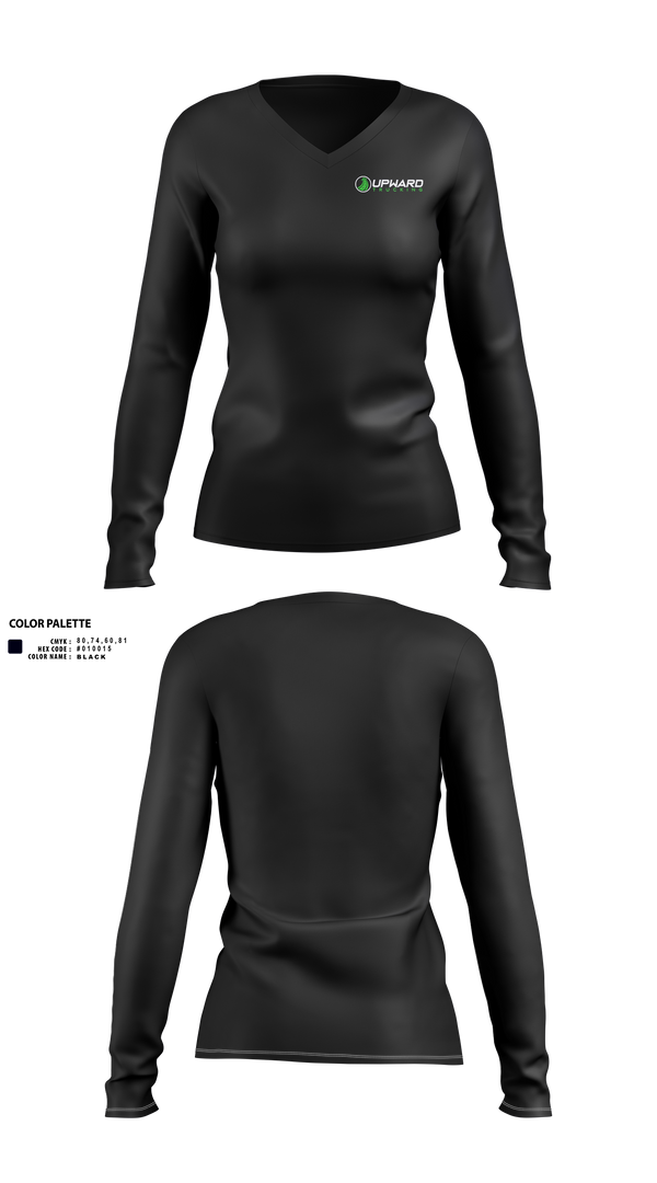 Womens Long Sleeve Vneck Shirt, Upward Trucking, , Teamtime, Team time, sublimation, custom sports apparel, team uniforms, spirit wear, spiritwear, sports uniforms, custom shirts, team store, custom team store, fundraiser sports, apparel fundraiser