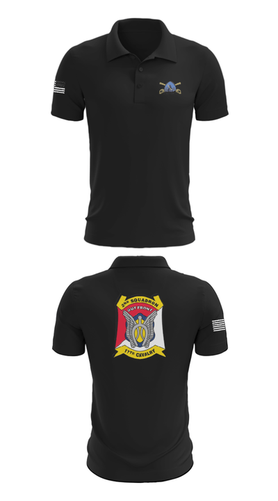 B Troop 2-17 Cav REGT 36740014 Short Sleeve Performance Polo - 27