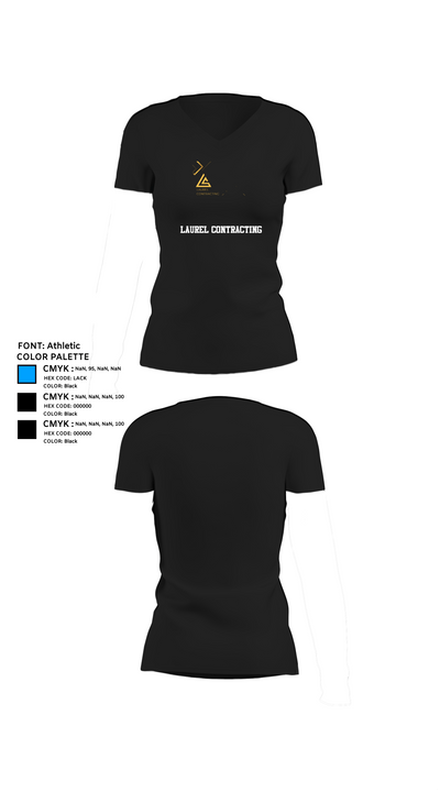 Laurel Contracting 51713109 Women's Short Sleeve V-neck Shirt - 37