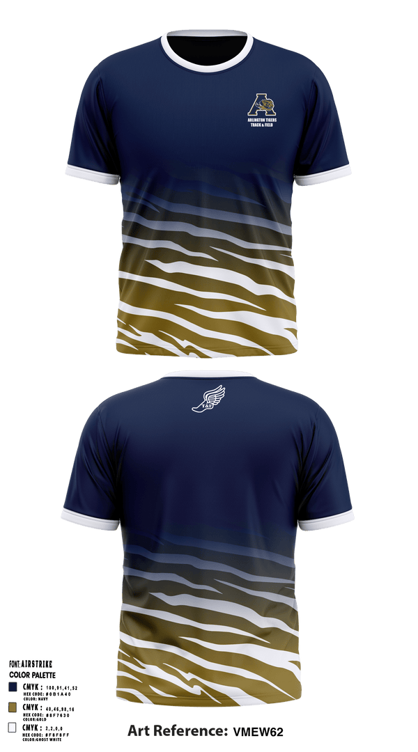 Short Sleeve Performance Shirt, Arlington Tigers, Track & Field, Teamtime, Team time, sublimation, custom sports apparel, team uniforms, spirit wear, spiritwear, sports uniforms, custom shirts, team store, custom team store, fundraiser sports, apparel fundraiser