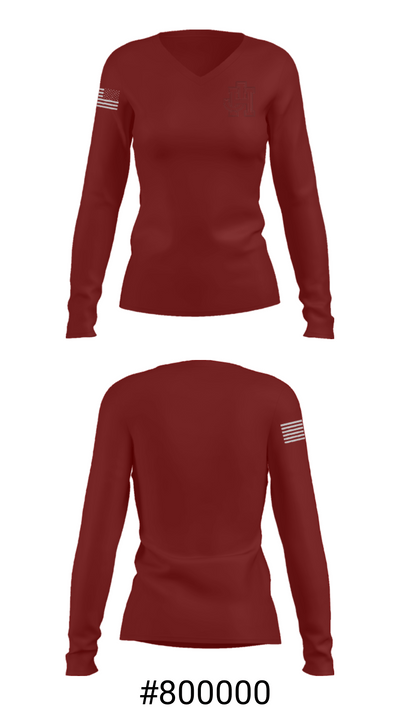 John Handley High School Baseball 35649548 Women's Long Sleeve V-neck Shirt - 20