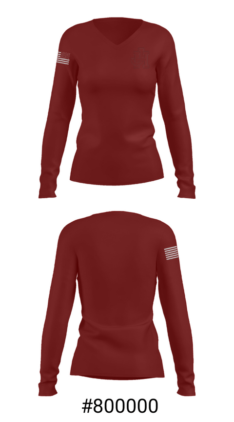Women's Long Sleeve Vneck Shirt, John Handley High School Baseball, Baseball, Teamtime, Team time, sublimation, custom sports apparel, team uniforms, spirit wear, spiritwear, sports uniforms, custom shirts, team store, custom team store, fundraiser sports, apparel fundraiser