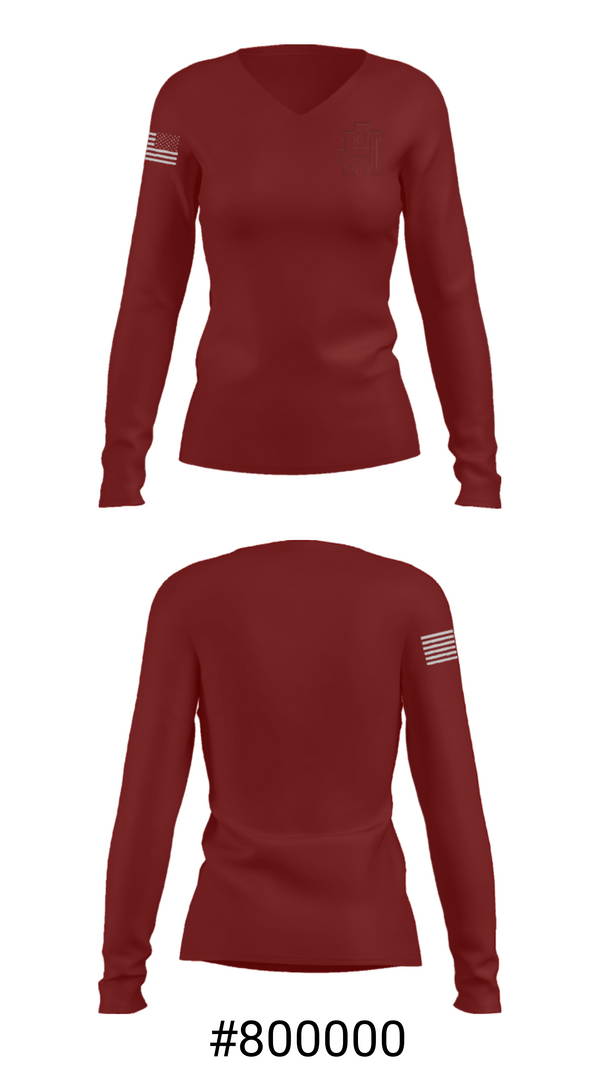Women's Long Sleeve Vneck Shirt, John Handley High School Baseball, Baseball, Teamtime, Team time, sublimation, custom sports apparel, team uniforms, spirit wear, spiritwear, sports uniforms, custom shirts, team store, custom team store, fundraiser sports, apparel fundraiser