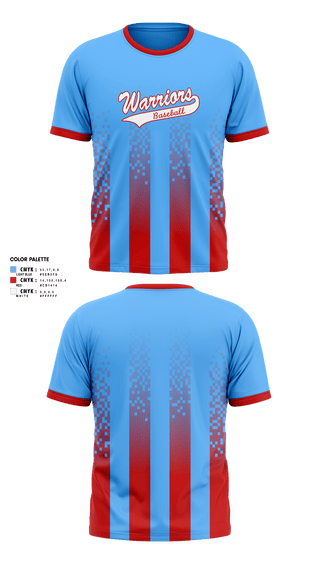 Short Sleeve Performance Shirt, Warriors baseball, Baseball, Teamtime, Team time, sublimation, custom sports apparel, team uniforms, spirit wear, spiritwear, sports uniforms, custom shirts, team store, custom team store, fundraiser sports, apparel fundraiser
