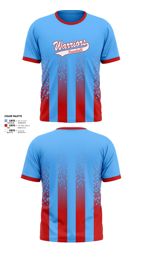 Short Sleeve Performance Shirt, Warriors baseball, Baseball, Teamtime, Team time, sublimation, custom sports apparel, team uniforms, spirit wear, spiritwear, sports uniforms, custom shirts, team store, custom team store, fundraiser sports, apparel fundraiser