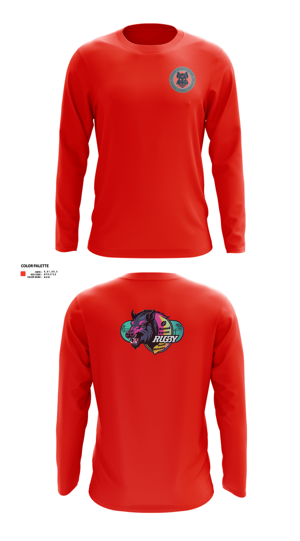 Long Sleeve Performance Shirt, Black Boars, Rugby, Teamtime, Team time, sublimation, custom sports apparel, team uniforms, spirit wear, spiritwear, sports uniforms, custom shirts, team store, custom team store, fundraiser sports, apparel fundraiser