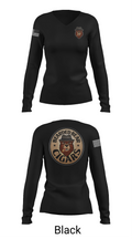 Bearded Bear Cigars 58780809 Women's Long Sleeve V-neck Shirt - 35