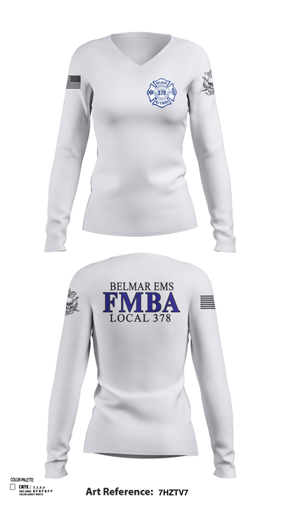 Belmar FMBA 91468281 Women's Long Sleeve V-neck Shirt -1 117