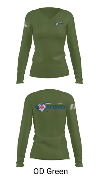 Women's Long Sleeve Vneck Shirt, AFOMIS, Air Force, Teamtime, Team time, sublimation, custom sports apparel, team uniforms, spirit wear, spiritwear, sports uniforms, custom shirts, team store, custom team store, fundraiser sports, apparel fundraiser