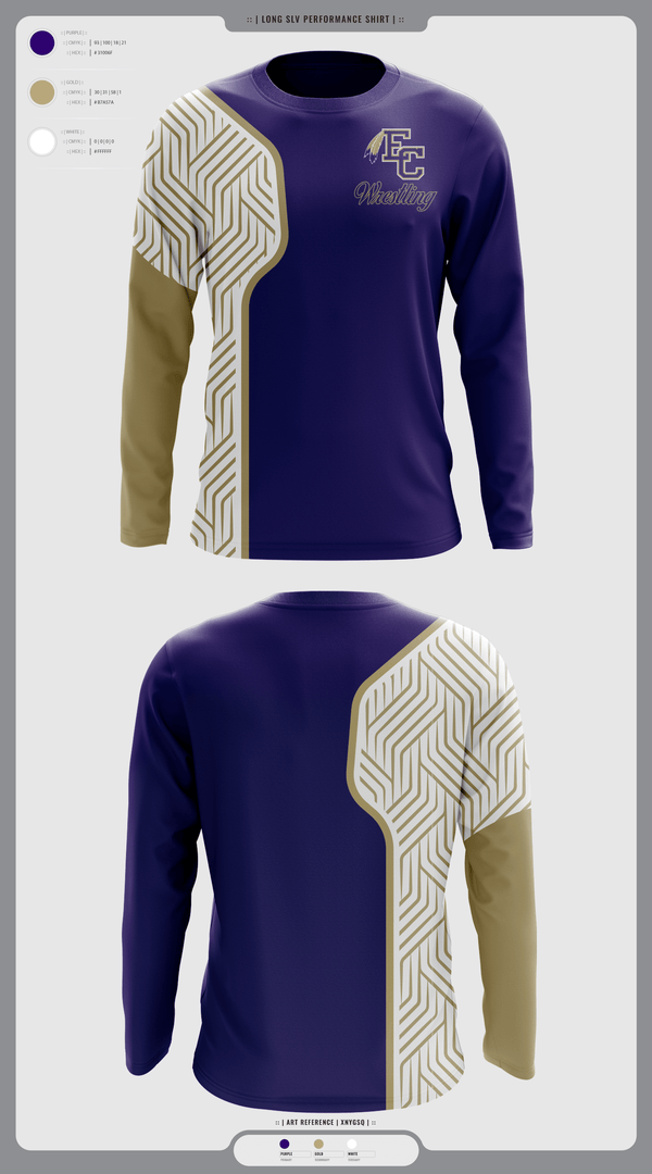 Long Sleeve Performance Shirt, East Coweta High School Wrestling, Wrestling, Teamtime, Team time, sublimation, custom sports apparel, team uniforms, spirit wear, spiritwear, sports uniforms, custom shirts, team store, custom team store, fundraiser sports, apparel fundraiser
