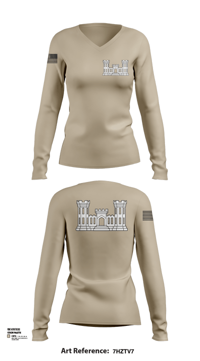 250TH ENGINEERING COMPANY 59783963 Women's Long Sleeve V-neck Shirt -1 143