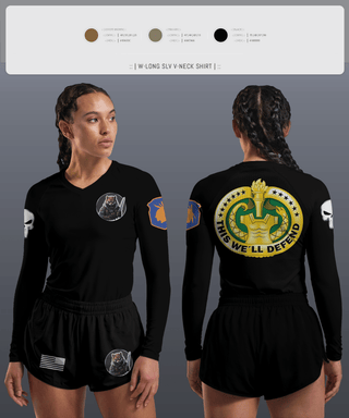 Womens Long Sleeve Vneck Shirt, Fox Co., Army, Teamtime, Team time, sublimation, custom sports apparel, team uniforms, spirit wear, spiritwear, sports uniforms, custom shirts, team store, custom team store, fundraiser sports, apparel fundraiser