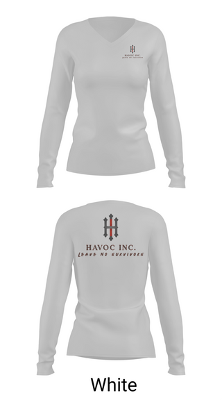 Womens Long Sleeve Vneck Shirt, HAVOC INC, , Teamtime, Team time, sublimation, custom sports apparel, team uniforms, spirit wear, spiritwear, sports uniforms, custom shirts, team store, custom team store, fundraiser sports, apparel fundraiser