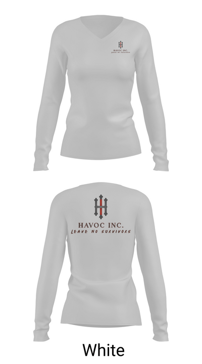 HAVOC INC 6408447 Women's Long Sleeve V-neck Shirt - 16