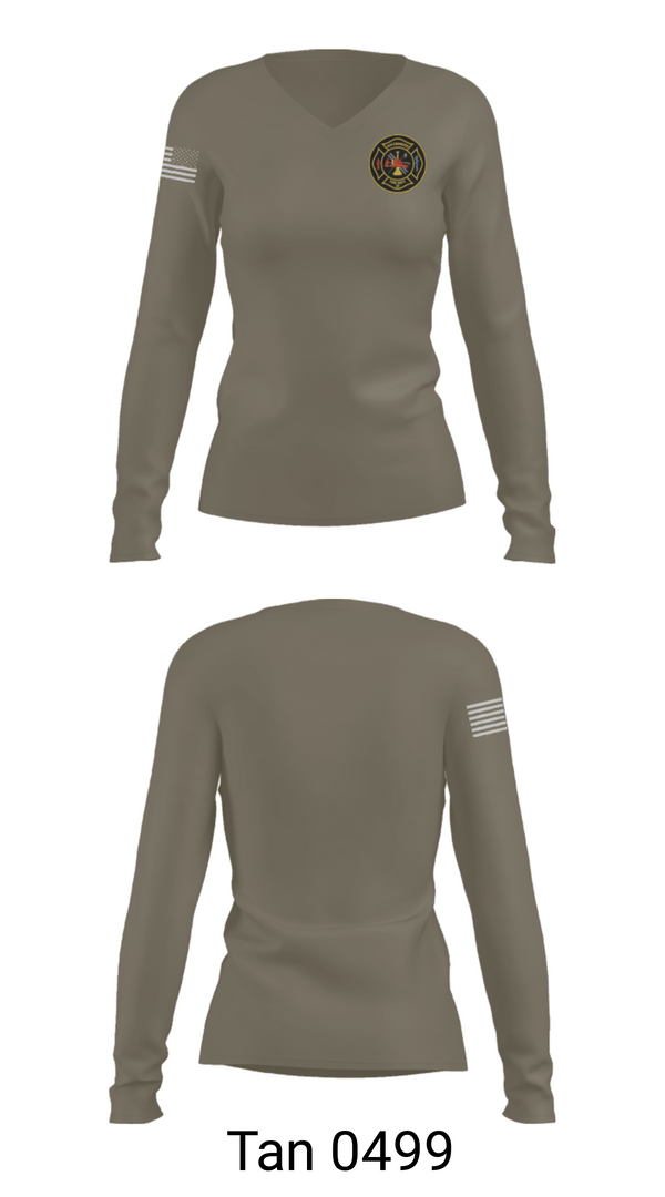 Womens Long Sleeve Vneck Shirt, Ravenswood Volunteer Fire Department, , Teamtime, Team time, sublimation, custom sports apparel, team uniforms, spirit wear, spiritwear, sports uniforms, custom shirts, team store, custom team store, fundraiser sports, apparel fundraiser