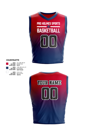 Mens Basketball Jersey, Pro Holmes Sports Basketball Academy, Men's Basketball, Teamtime, Team time, sublimation, custom sports apparel, team uniforms, spirit wear, spiritwear, sports uniforms, custom shirts, team store, custom team store, fundraiser sports, apparel fundraiser