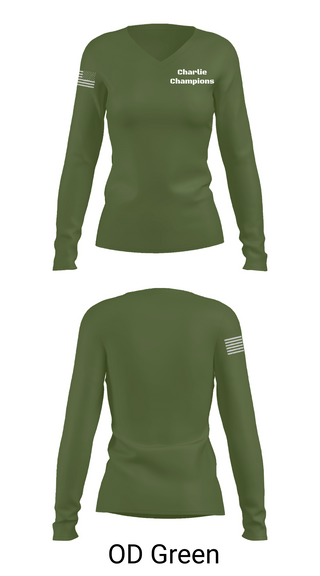 Womens Long Sleeve Vneck Shirt, Charlie Champions, , Teamtime, Team time, sublimation, custom sports apparel, team uniforms, spirit wear, spiritwear, sports uniforms, custom shirts, team store, custom team store, fundraiser sports, apparel fundraiser