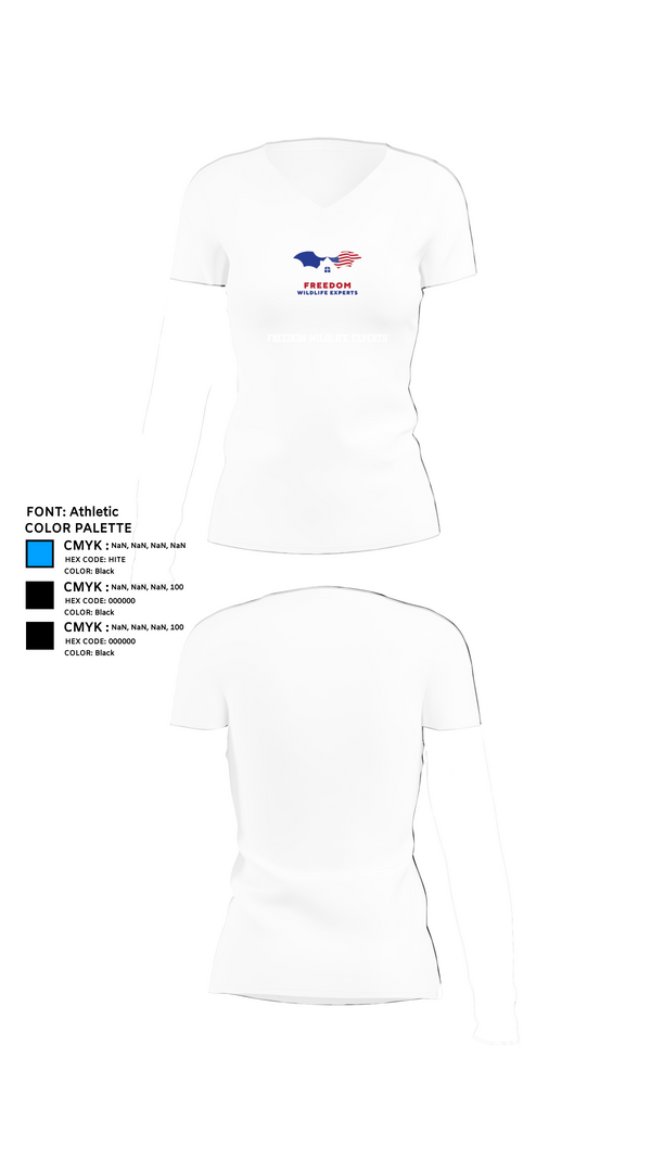 Womens Short Sleeve Vneck Shirt, FREEDOM WILDLIFE EXPERTS, , Teamtime, Team time, sublimation, custom sports apparel, team uniforms, spirit wear, spiritwear, sports uniforms, custom shirts, team store, custom team store, fundraiser sports, apparel fundraiser