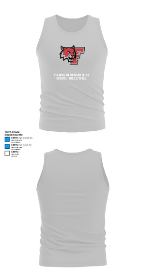 Tank Top, Franklin Senior High School Volleyball, Women's Volleyball, Teamtime, Team time, sublimation, custom sports apparel, team uniforms, spirit wear, spiritwear, sports uniforms, custom shirts, team store, custom team store, fundraiser sports, apparel fundraiser