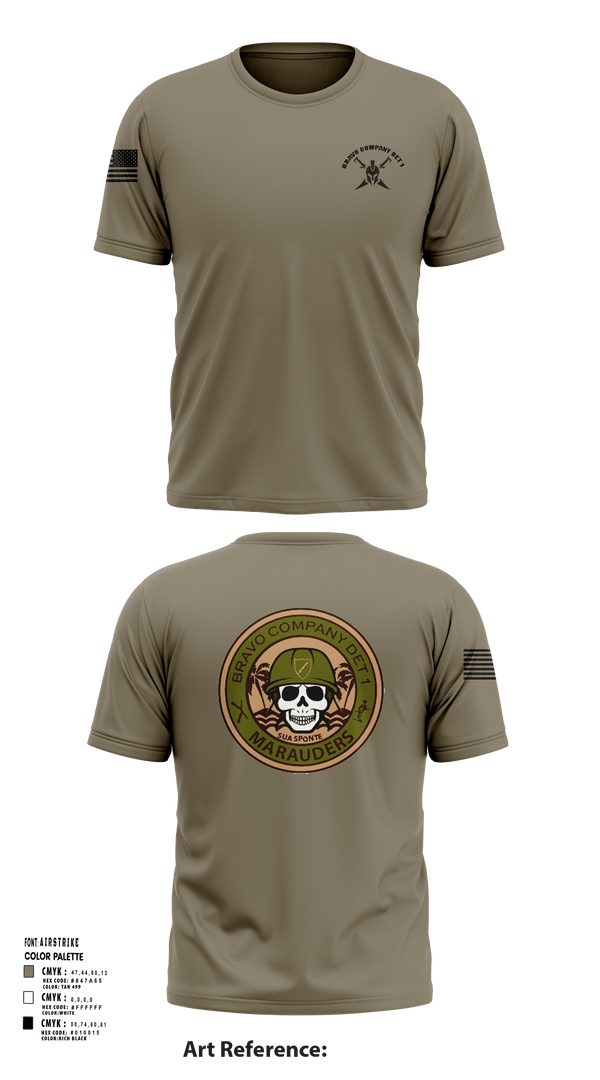 Bravo Company Det 1 Recruiting and Retention Battalion 79622456 Short Sleeve Performance Shirt - 127