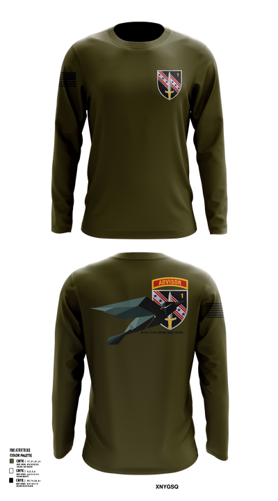 B Co 1-54 SFAB MAT 6122 Long Sleeve Performance Shirt 125