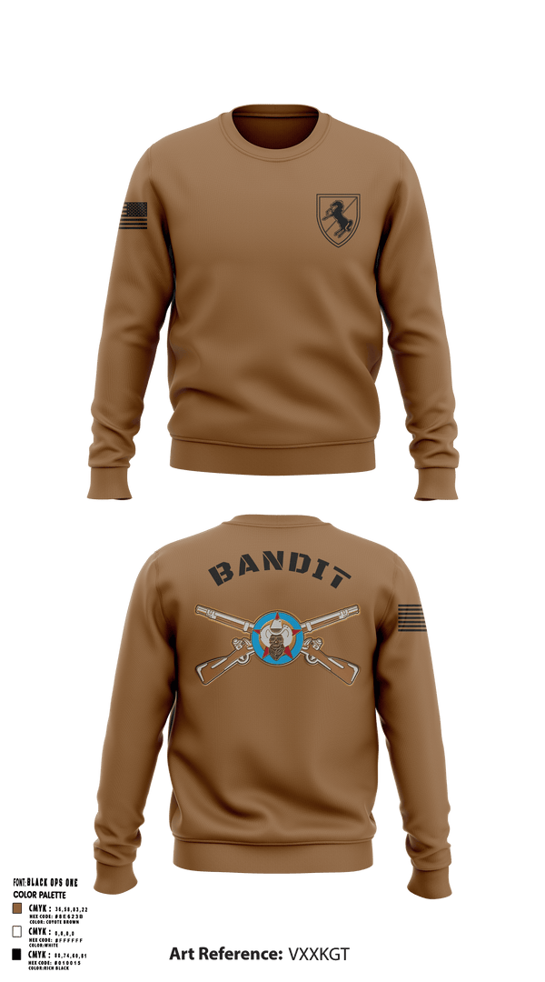 Crew Neck Sweatshirt, Bandit TroopBandit Troop 2.0, Army, Teamtime, Team time, sublimation, custom sports apparel, team uniforms, spirit wear, spiritwear, sports uniforms, custom shirts, team store, custom team store, fundraiser sports, apparel fundraiser