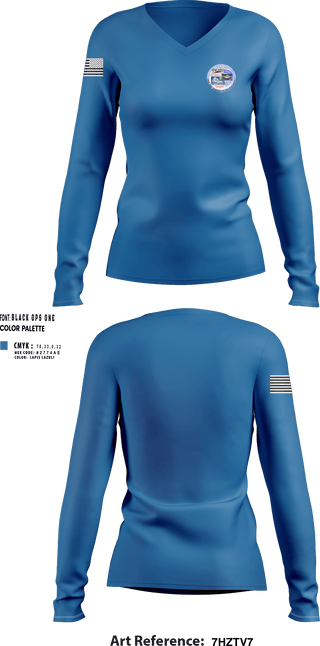 Womens Long Sleeve Vneck Shirt, POLARS, Air Force, Teamtime, Team time, sublimation, custom sports apparel, team uniforms, spirit wear, spiritwear, sports uniforms, custom shirts, team store, custom team store, fundraiser sports, apparel fundraiser