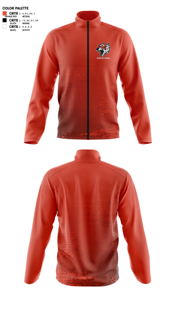 Fleece Jacket, Orangeville Bengals, Baseball, Teamtime, Team time, sublimation, custom sports apparel, team uniforms, spirit wear, spiritwear, sports uniforms, custom shirts, team store, custom team store, fundraiser sports, apparel fundraiser