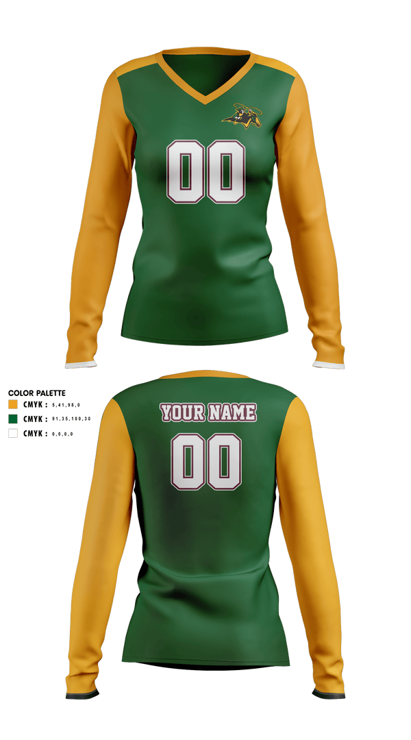 Womens Long Sleeve Vneck Shirt, Joppa Senior High School Volleyball, Women's Volleyball, Teamtime, Team time, sublimation, custom sports apparel, team uniforms, spirit wear, spiritwear, sports uniforms, custom shirts, team store, custom team store, fundraiser sports, apparel fundraiser