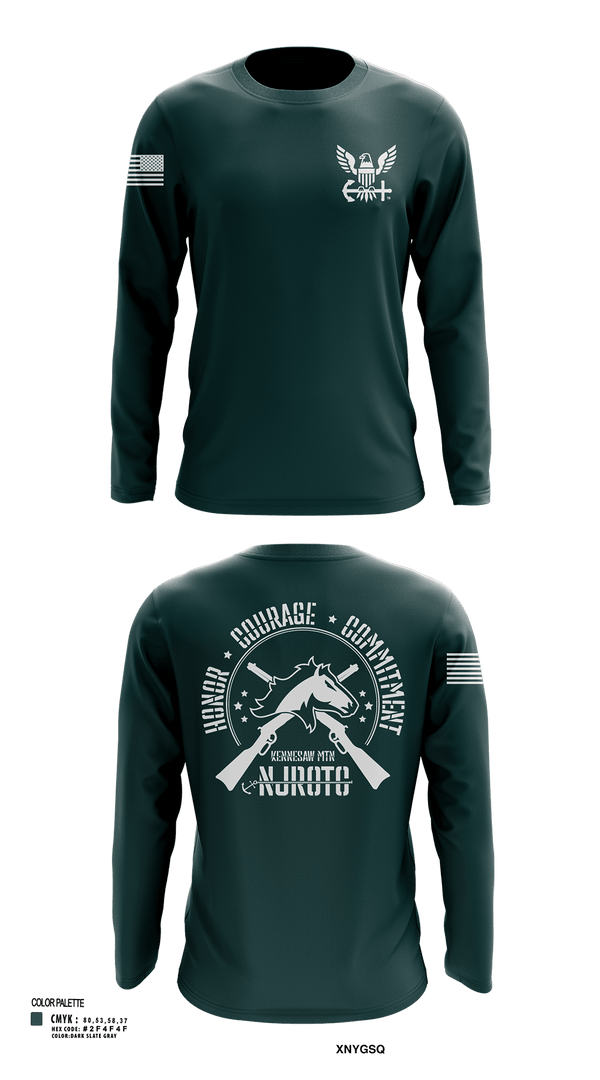 Long Sleeve Performance Shirt, Kennesaw Mountain NJROTC, Navy, Teamtime, Team time, sublimation, custom sports apparel, team uniforms, spirit wear, spiritwear, sports uniforms, custom shirts, team store, custom team store, fundraiser sports, apparel fundraiser