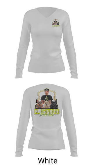 Womens Long Sleeve Vneck Shirt, EL IMPERIO FRENCHIES, , Teamtime, Team time, sublimation, custom sports apparel, team uniforms, spirit wear, spiritwear, sports uniforms, custom shirts, team store, custom team store, fundraiser sports, apparel fundraiser