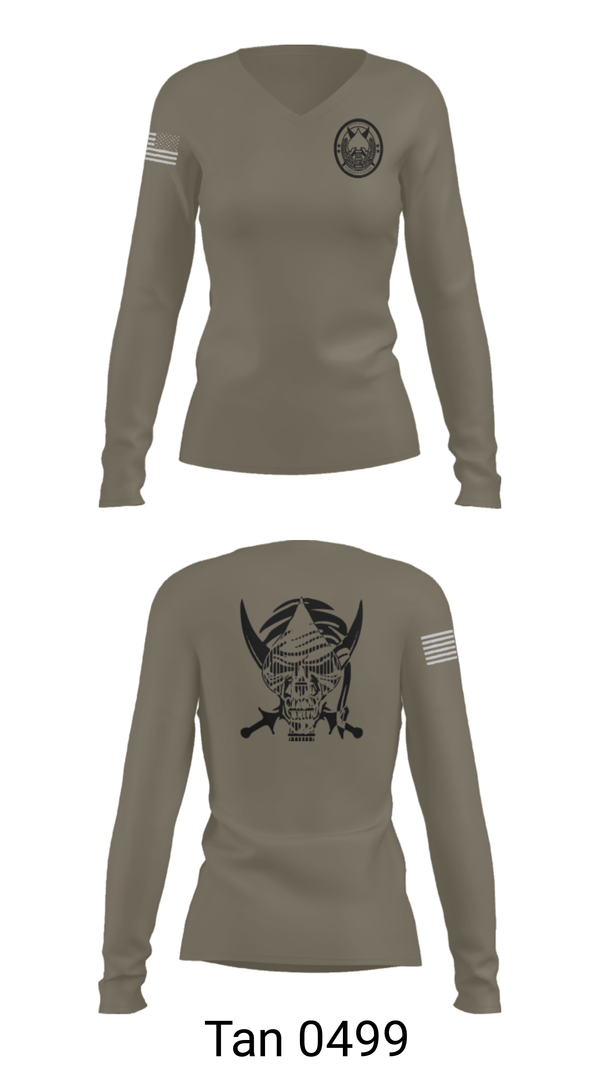 Women's Long Sleeve Vneck Shirt, , Army, Teamtime, Team time, sublimation, custom sports apparel, team uniforms, spirit wear, spiritwear, sports uniforms, custom shirts, team store, custom team store, fundraiser sports, apparel fundraiser