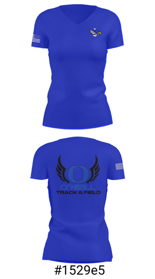 Women's Short Sleeve Vneck Shirt, O'Neill High School Track, Track & Field, Teamtime, Team time, sublimation, custom sports apparel, team uniforms, spirit wear, spiritwear, sports uniforms, custom shirts, team store, custom team store, fundraiser sports, apparel fundraiser
