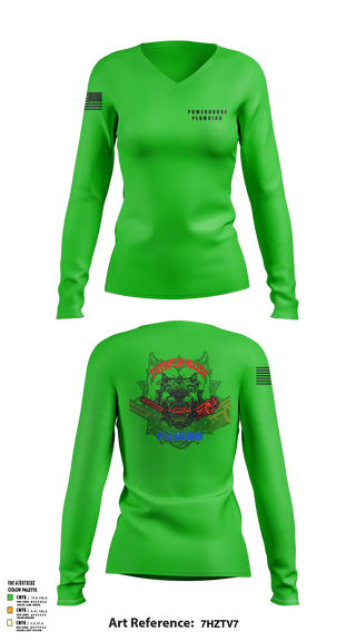Womens Long Sleeve Vneck Shirt, Powerhouse plumbing, , Teamtime, Team time, sublimation, custom sports apparel, team uniforms, spirit wear, spiritwear, sports uniforms, custom shirts, team store, custom team store, fundraiser sports, apparel fundraiser