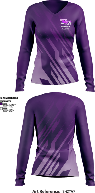 Riverside Saints 44149427 Women's Long Sleeve V-neck Shirt - 1
