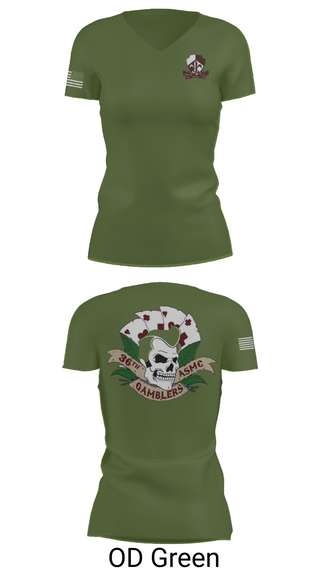 Womens Short Sleeve Vneck Shirt, Gamblers, Army, Teamtime, Team time, sublimation, custom sports apparel, team uniforms, spirit wear, spiritwear, sports uniforms, custom shirts, team store, custom team store, fundraiser sports, apparel fundraiser