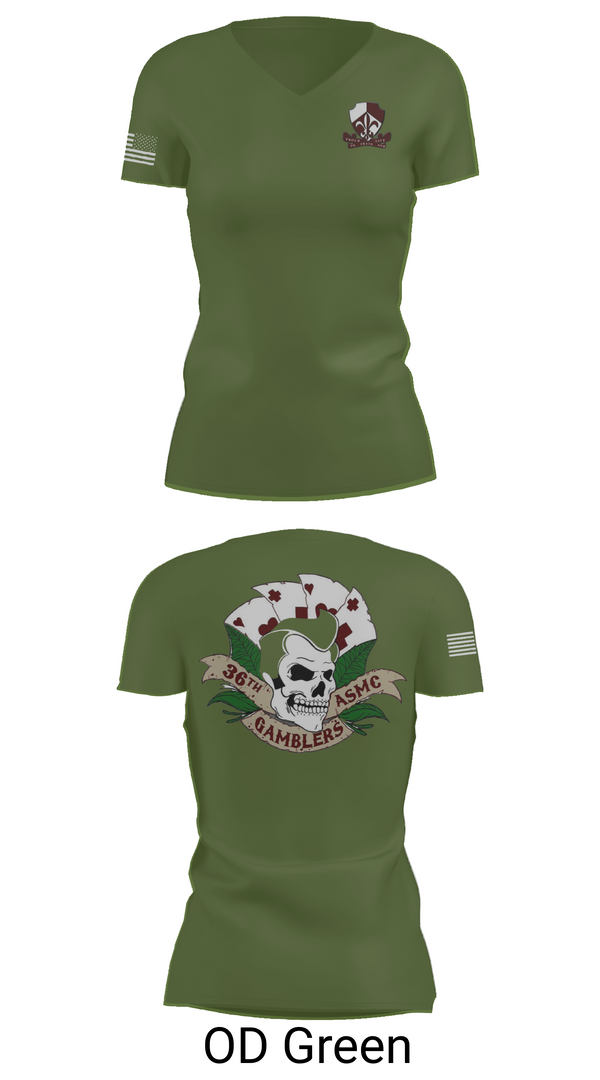 Womens Short Sleeve Vneck Shirt, Gamblers, Army, Teamtime, Team time, sublimation, custom sports apparel, team uniforms, spirit wear, spiritwear, sports uniforms, custom shirts, team store, custom team store, fundraiser sports, apparel fundraiser