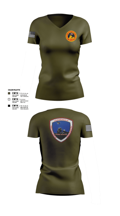 Lancaster County Young Marines 89976049 Women's Short Sleeve V-neck Shirt - 101