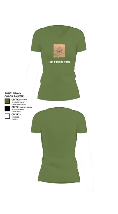 Los Pistoleros 43095637 Women's Short Sleeve V-neck Shirt - 44