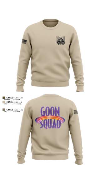 Crew Neck Sweatshirt, GOON SQUAD, Army, Teamtime, Team time, sublimation, custom sports apparel, team uniforms, spirit wear, spiritwear, sports uniforms, custom shirts, team store, custom team store, fundraiser sports, apparel fundraiser
